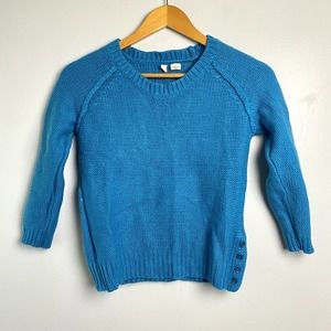 Anthropologie Moth Wool Blend Crewneck Sweater Blue Womens XS